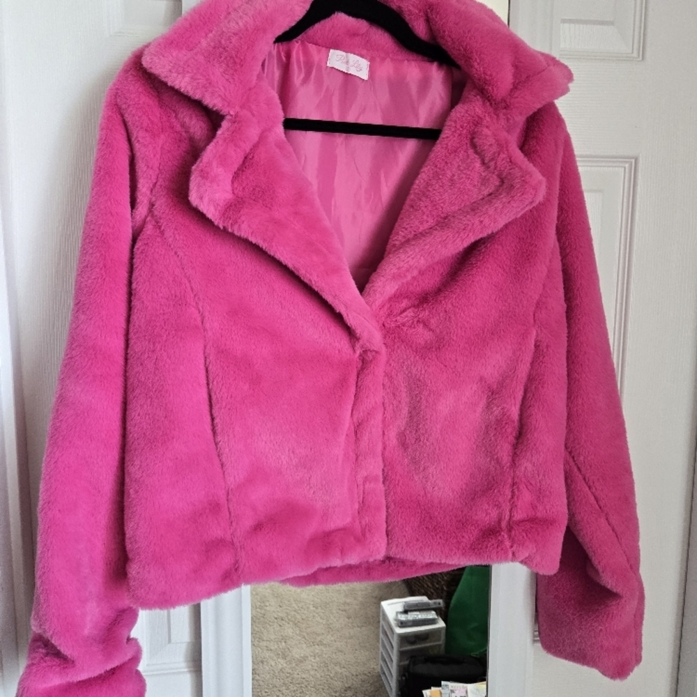 Pink Faux Fur Jacket